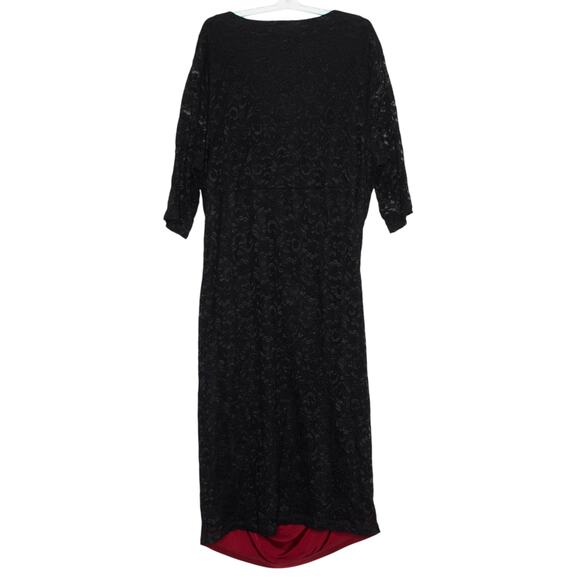 Kiyonna Dress Bodycon Lace Whimsigoth Vampire Romantic Witchy Black Red 4 4X - Picture 3 of 14